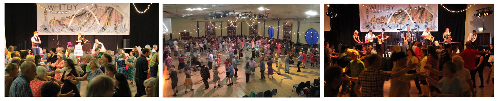 dancers and bands in Whitby Pavilion